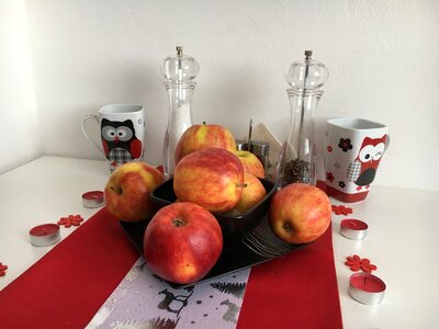 Apples set table breakfast