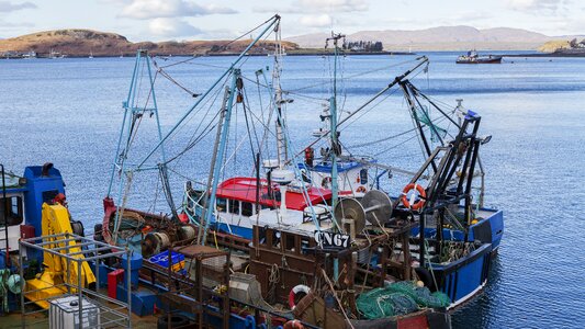 Beach fishing boats port photo