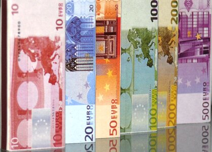Seem euro bills currency photo