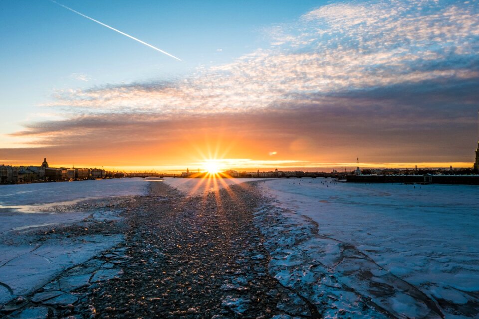 Winter evening beautiful