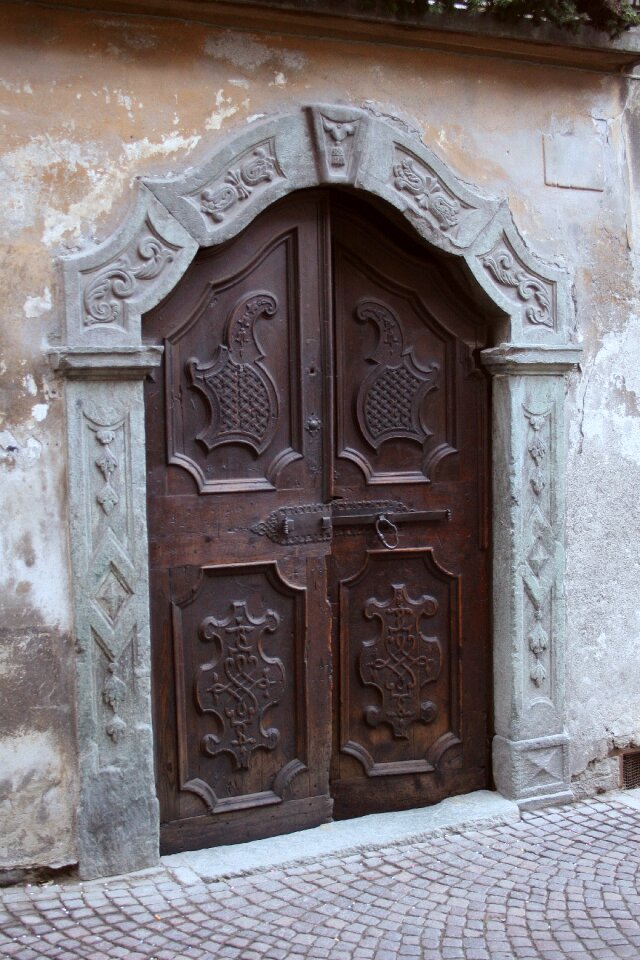 Old wall wood door