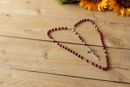 Prayer decade of the rosary wooden photo