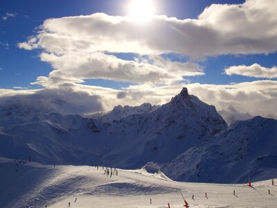 Clouds alps skiing