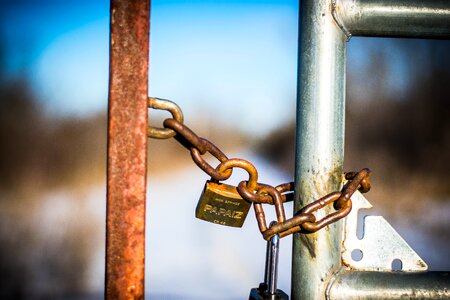 Padlock fence outdoor photo