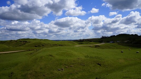 Meadow the hills pasture land photo