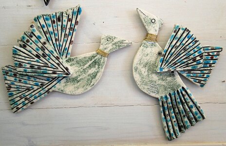 Ceramics wall birds