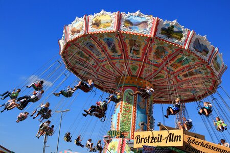 Oktoberfest chain carousel blue sky