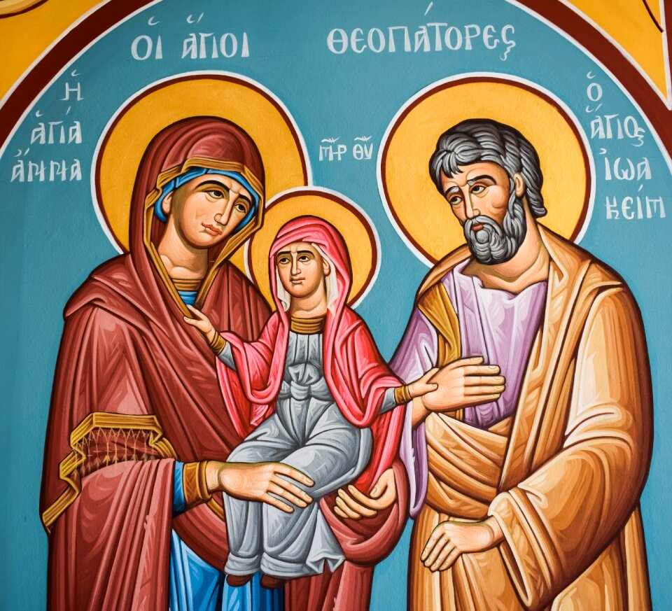 Iconography mother and father family