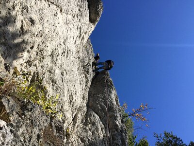Abseil rock climb photo