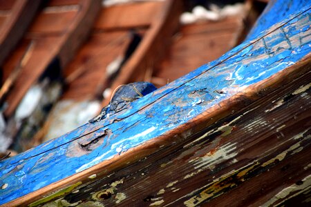 Old boat rotten boat close up