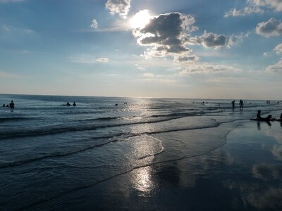 Sun sand sunset beach photo