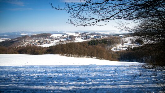 Winter sky meadow