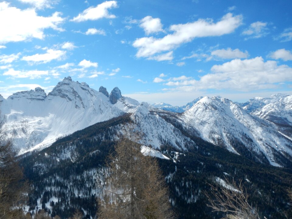 Mountains winter the snow