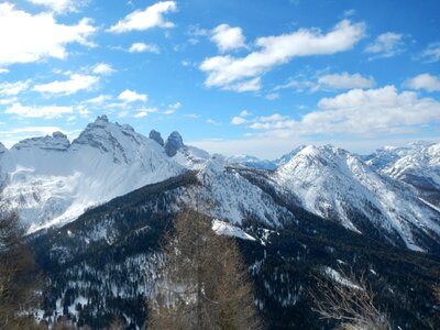 Mountains winter the snow photo