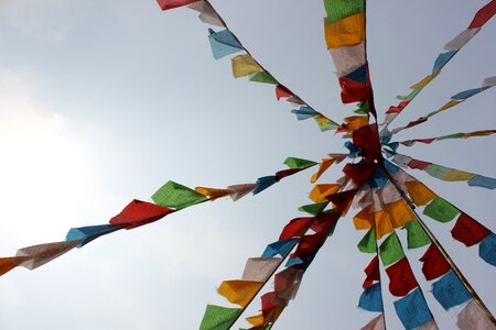 Prayer flags colorful look up