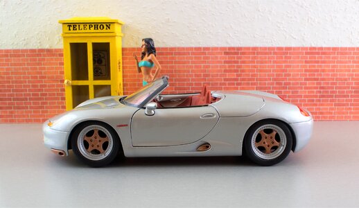 Sporty silver convertible