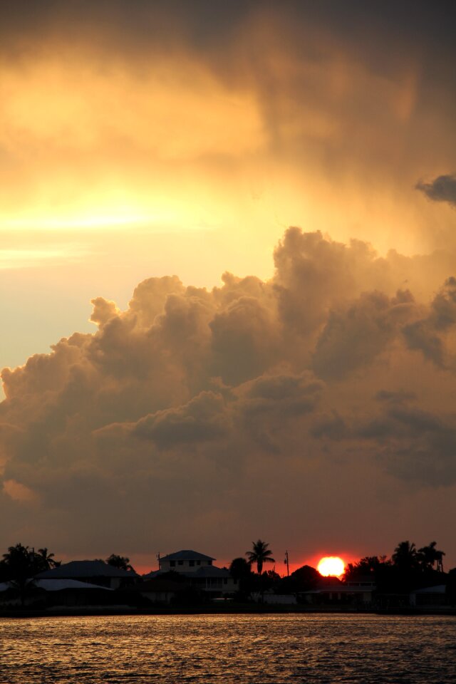Cumulus clouds clouds afterglow