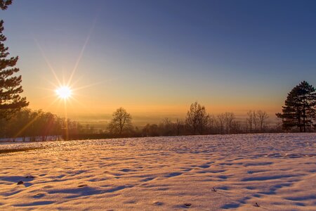 Winter sky landscape photo