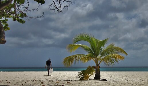 Surfing beach manchebo beach