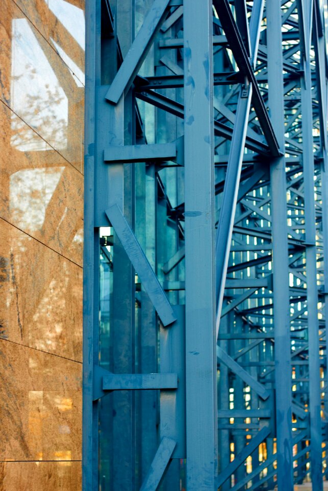 Architecture blue metal