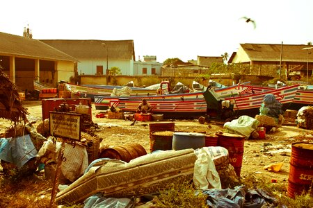 Boat fisherman south india photo