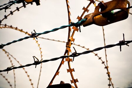 Razor wire tape barbed wire control photo
