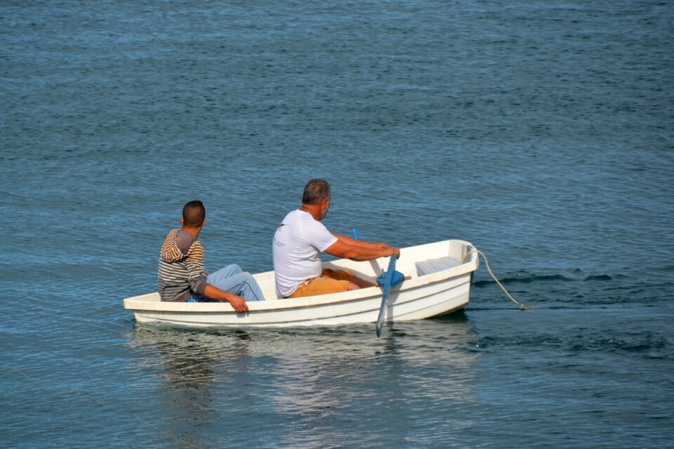 Fishing fishing boat lake photo