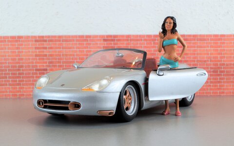 Sporty silver convertible