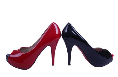 High heeled shoe black high heels photo
