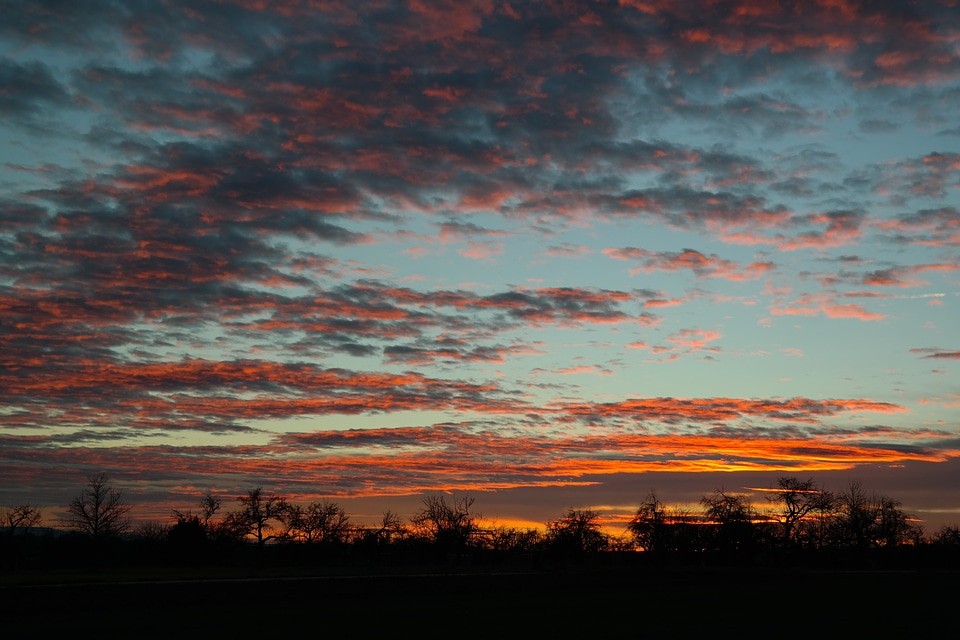 Sky clouds afterglow
