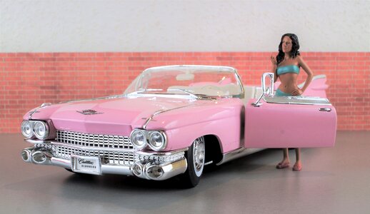 Pink auto old photo