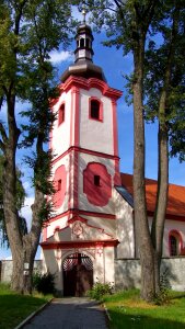 Church trees steeple