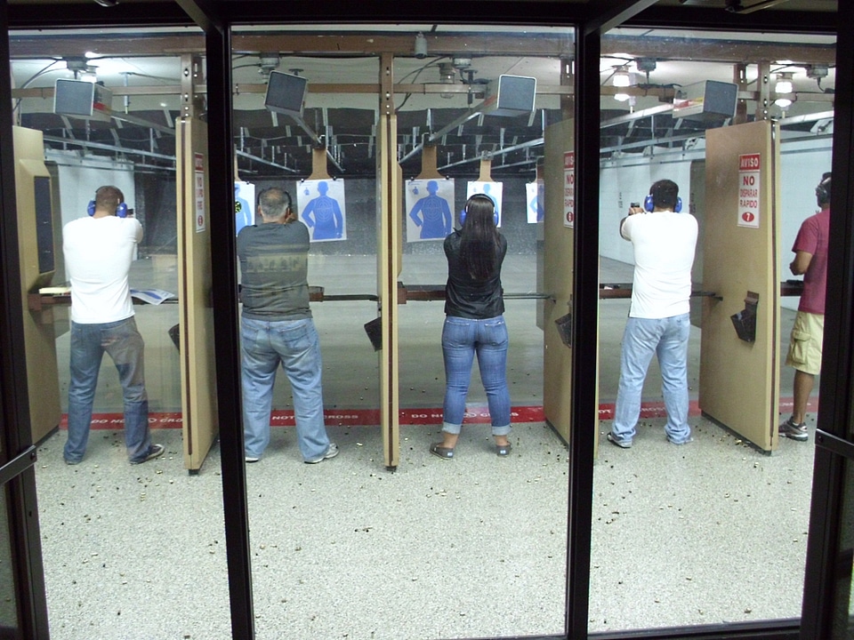 Male target shooting