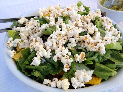 Salad popcorn salad bowl of