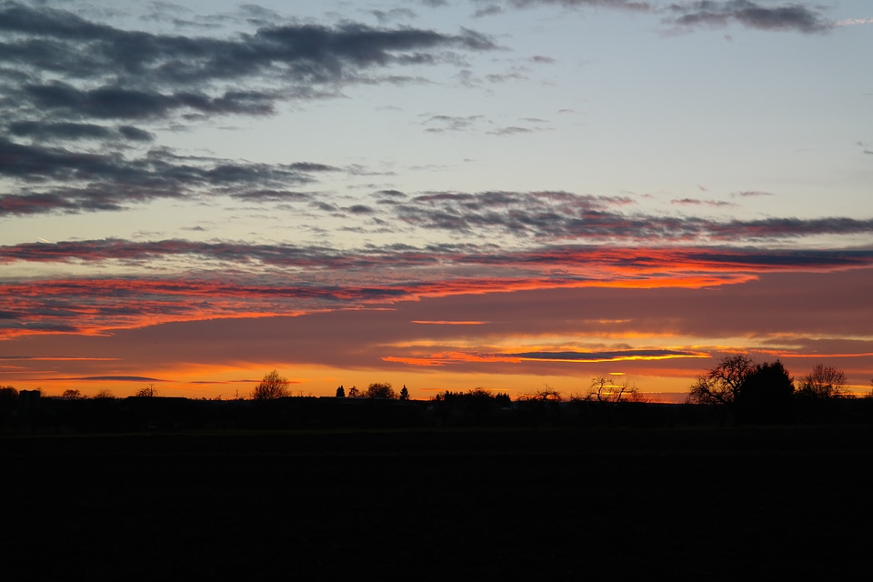 Sky clouds afterglow