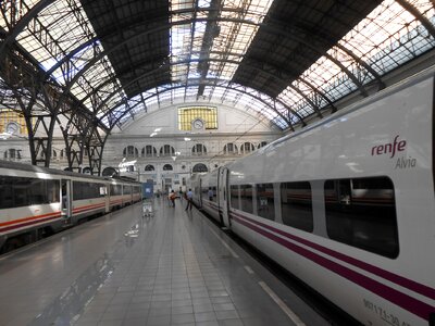Barcelona train railway station photo