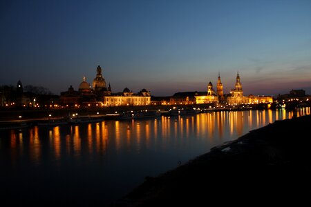 Night photograph elbe elbpanorama