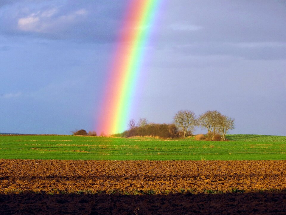 Early spring blue rainbow