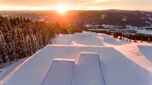 Dawn landscape snow