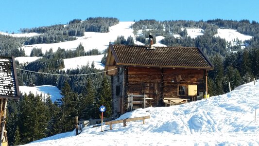 Mountains wood hut