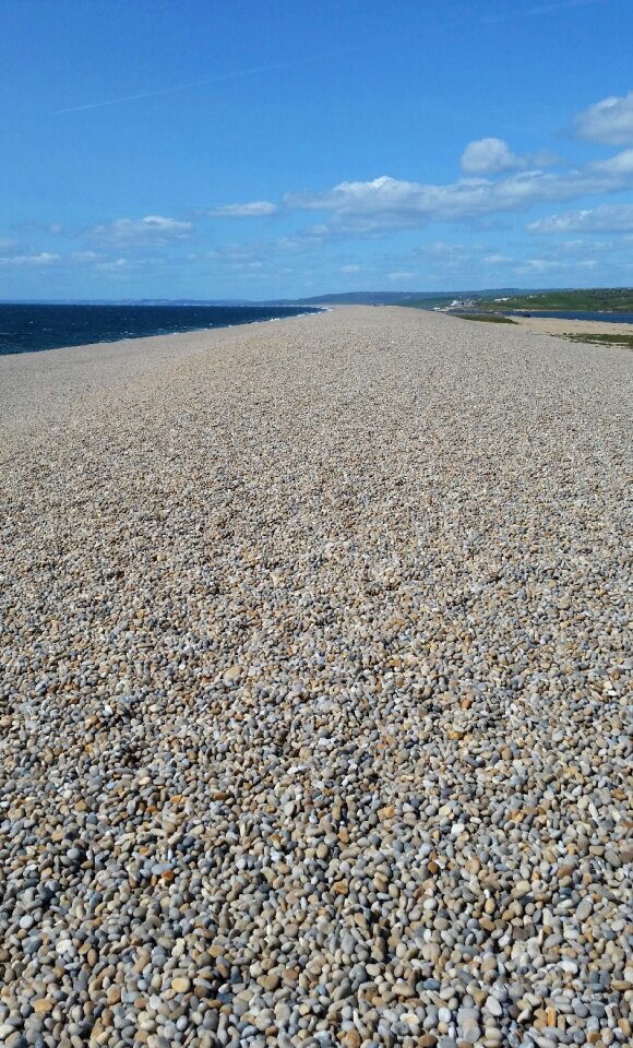 Sea blue sky chesil beach
