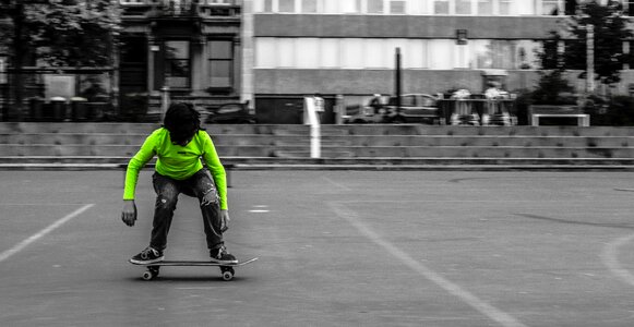 Skateboard jump child photo