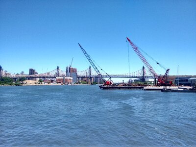Queensboro bridge construction crane photo