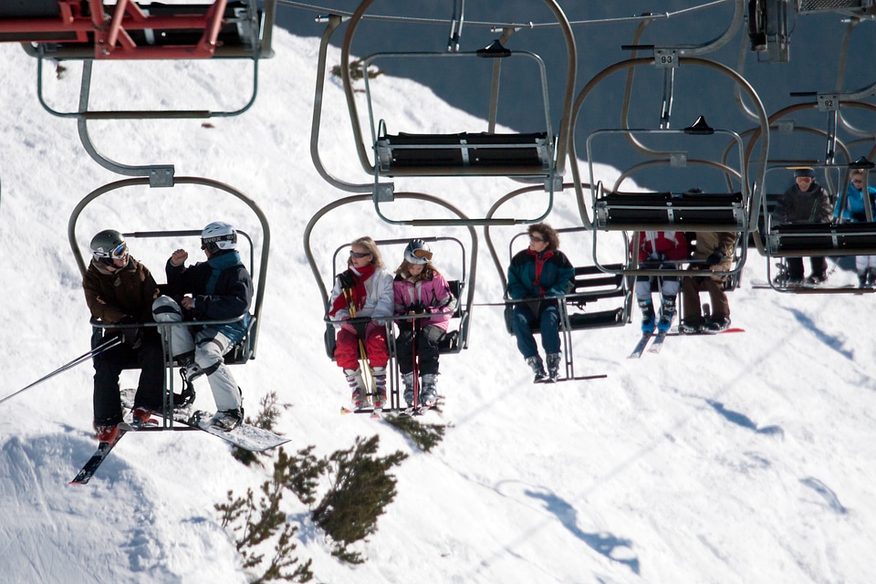 Skiers snow winter sports