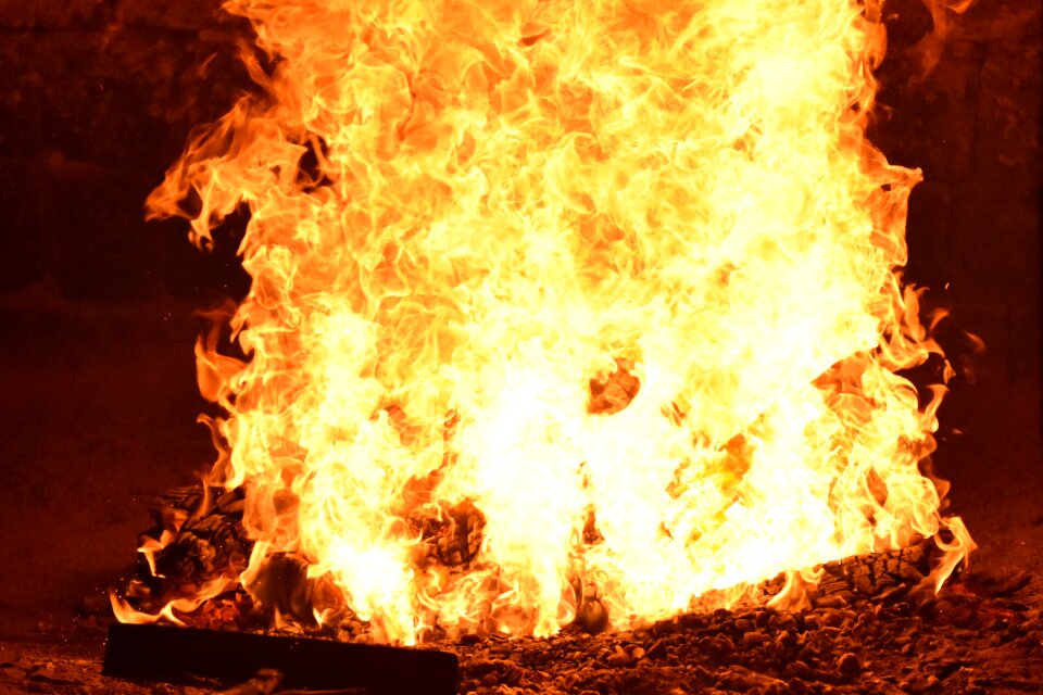 Fire flame sweating bathroom