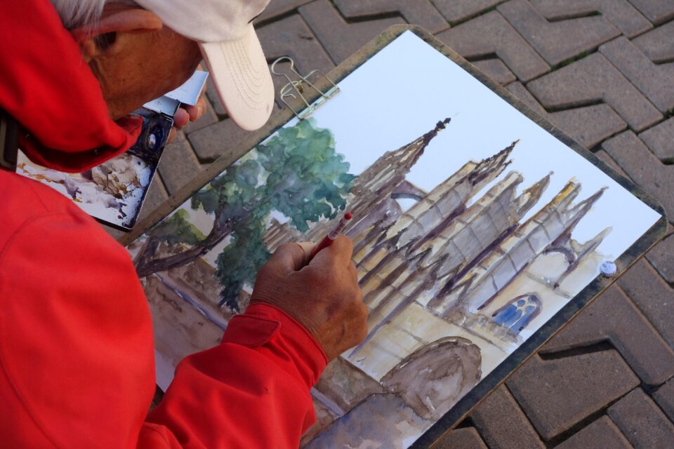Cathedral la seu watercolor