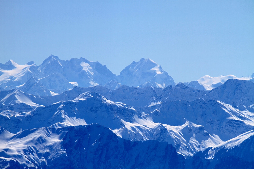 Snow blue white rock