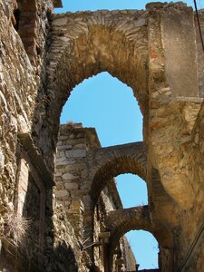 Old town blue sky greek island photo