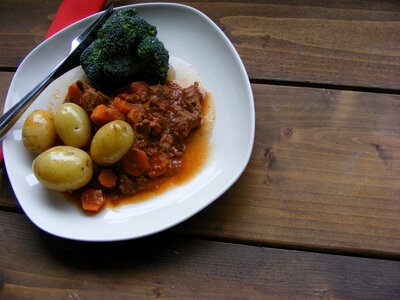 Rustic meal cooking