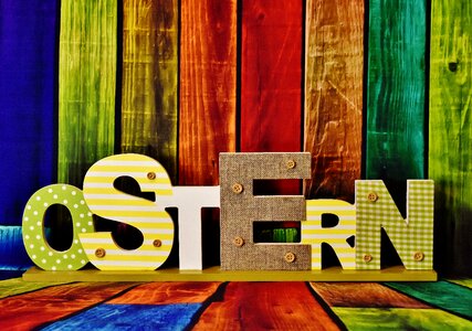 Colorful happy easter word